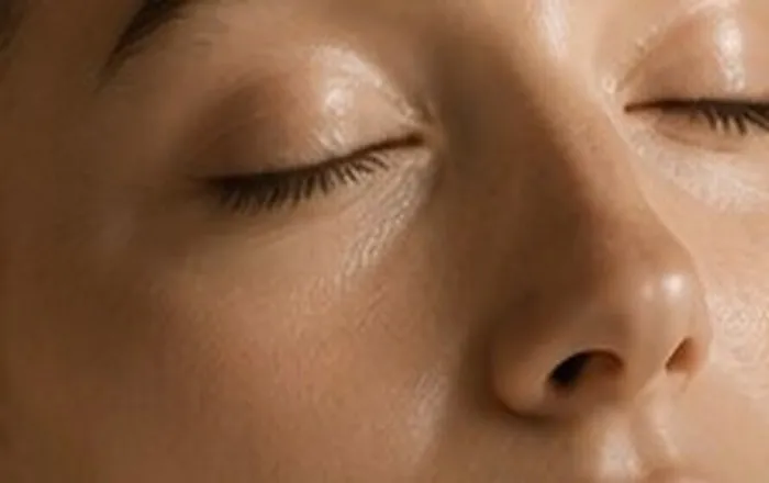 Close-up skin care editorial photograph